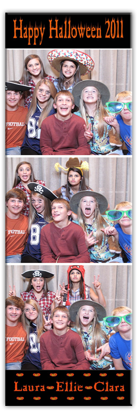 3 pics on a strip of crazy dressed pre teens